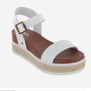 Espadrille Platform Sandal Size 9 Womens Mia White Tan